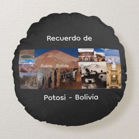 Recuerdo de Potosi Bolivia ラウンドクッション (正面)