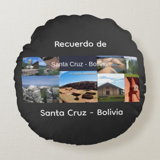 Recuerdo de Santa Cruz Bolivia ラウンドクッション (正面)