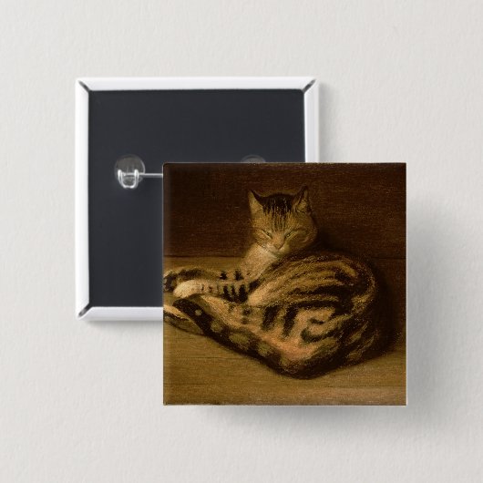 Recumbent猫1898年 缶バッジ (正面&裏面)