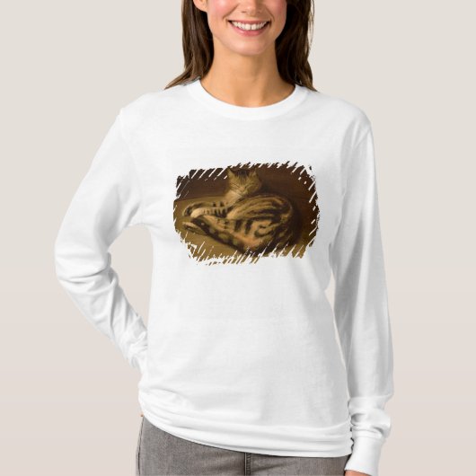 Recumbent猫1898年 Tシャツ (正面)