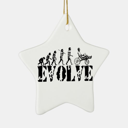 Recumbent自転車の進化のおもしろいのスポーツの芸術 セラミックオーナメント (右)