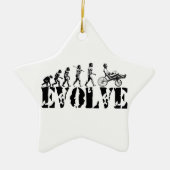 Recumbent自転車の進化のおもしろいのスポーツの芸術 セラミックオーナメント (正面)