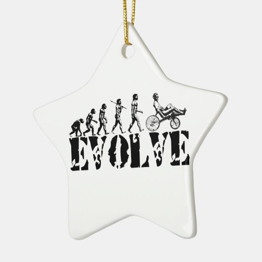 Recumbent自転車の進化のおもしろいのスポーツの芸術 セラミックオーナメント (左)