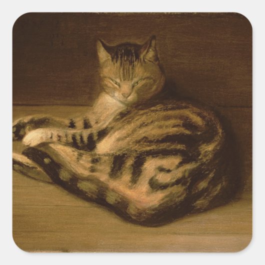 Recumbent Cat, 1898 スクエアシール (正面)