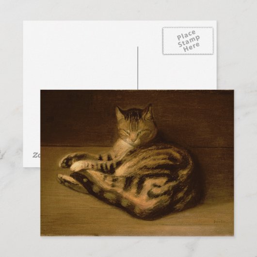Recumbent Cat, 1898 ポストカード (正面/裏面)