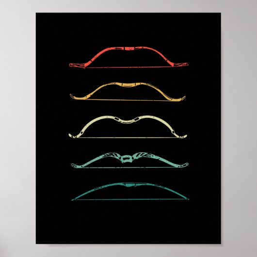 Recurve Bow狩りヴィンテージ射手ボウハンター ポスター (正面)