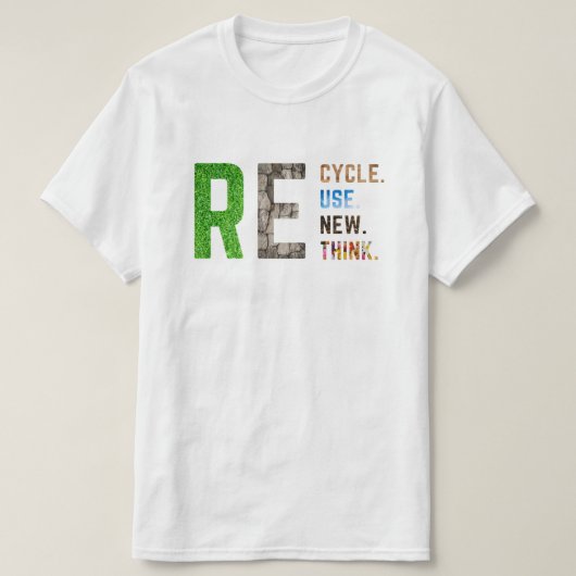 Recycle Reuse Renew Rethink Crisis Environmental A Tシャツ (デザイン正面)