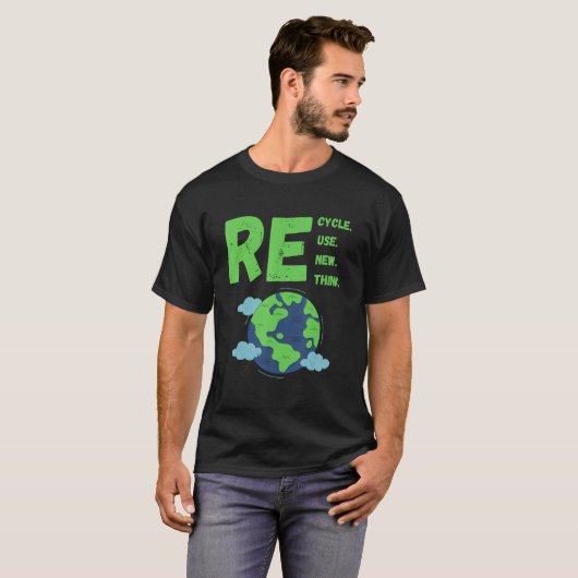 Recycle Reuse Renew Rethink Earth Day Environmenta Tシャツ (正面フル)