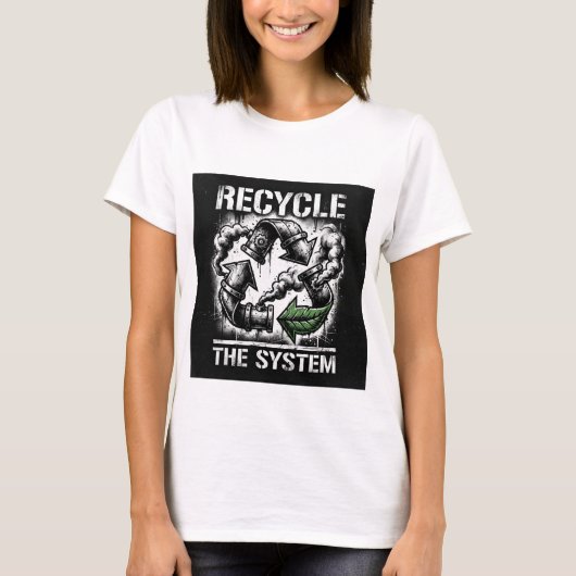 Recycle the System | Bold Graphic Design | Women Tシャツ (正面)