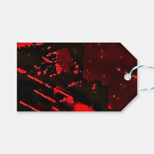 Recycled plastic happiness blue abstract gift tag ギフトタグ (正面(横))