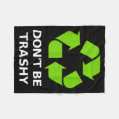 Recycling Don't Trashy Recycling Green Earth  フリースブランケット (正面(横))