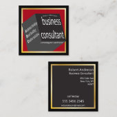 RedおよびBlack Cubeビジネスコンサルタント幾何学 スクエア名刺 (正面/裏面)