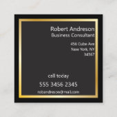 RedおよびBlack Cubeビジネスコンサルタント幾何学 スクエア名刺 (裏面)