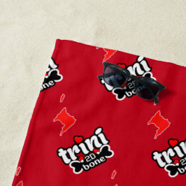 REDに対して斜めの島々を持つTrini to de Bone ビーチタオル