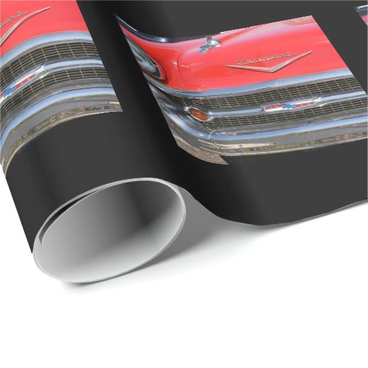 redの1957年のChevyのギフト用包装紙 ラッピングペーパー (ロールコーナー)