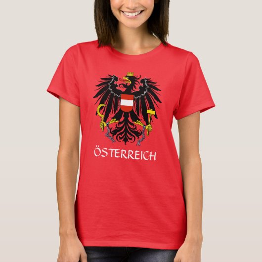 REDオーストリアコート・オブ・アームズ「Osterreich」 Tシャツ (正面)