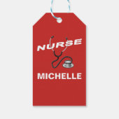 REDカスタマイズ可能な名前ナース ギフトタグ (裏面)