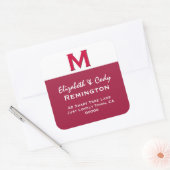 REDシンプルモノグラムMまたは任意のイニシャルV10 スクエアシール (封筒)