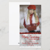 REDホワイトホリデーズクリスマス/新年 | フォト シーズンカード (正面/裏面)