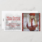 REDホワイトホリデーズクリスマス/新年 | フォト シーズンカード (正面/裏面)