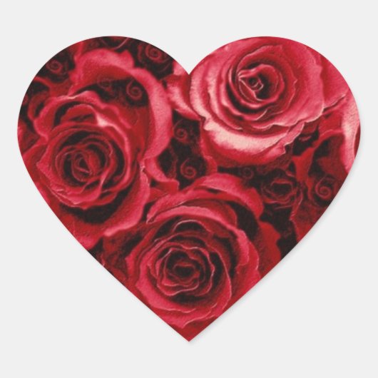 REDローズブーケ – ハート結婚の封筒用シール ハートシール (正面)