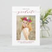 Red お洒落 Script 2022写真卒業 案内状 (スタンド正面)