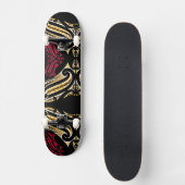 red&の黄色のマオリの伝統的なmokoのデザイン スケートボード (正面)