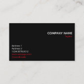 Red よくはしゃぐ Businessスタイリッシュ Brand Identity Black 名刺 (裏面)