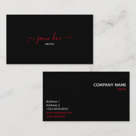 Red よくはしゃぐ Businessスタイリッシュ Brand Identity Black 名刺