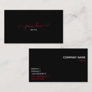 Red よくはしゃぐ Businessスタイリッシュ Brand Identity Black 名刺
