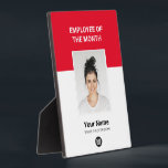 Red カスタム Employee of the Month Photo Awards フォトプラーク<br><div class="desc">今月の赤カスタムい社員写真、企業ロゴ、従業員名と肩書を特徴とする感謝銘板。任意の色、任意のフォント、最小なし。</div>