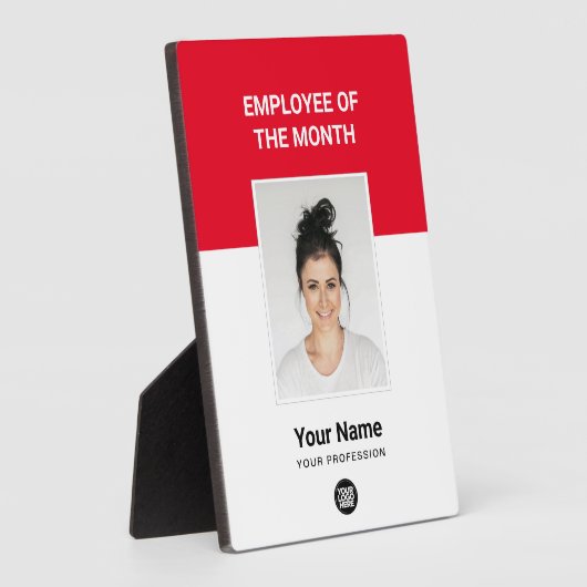 Red カスタム Employee of the Month Photo Awards フォトプラーク (側面)