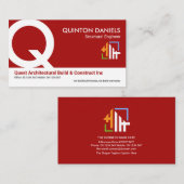 Red スタイリッシュ White Layers Monogram Founder CEO 名刺 (正面/裏面)