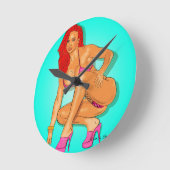 REd ラウンド壁時計 (傾斜)