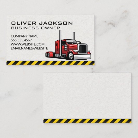 Red 18 Wheeler | Truck Driver 名刺 (正面/裏面)