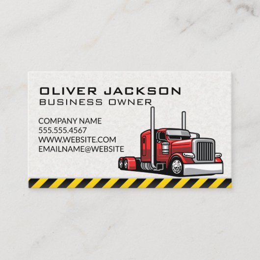 Red 18 Wheeler | Truck Driver 名刺 (正面)