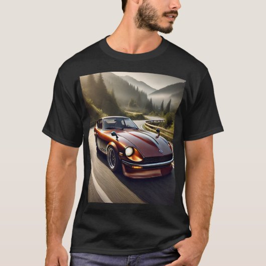 Red 1972 Datsun 240Z nissan japan japanese Car Tシャツ (正面)
