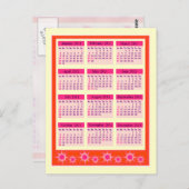 Red 2011年at a Glanceカレンダー ポストカード (正面/裏面)