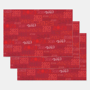 Red 2023 New Year Wrapping紙シート ラッピングペーパーシート