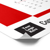Red 2026 Corporate Wall Calendar Poster ポスター (角)