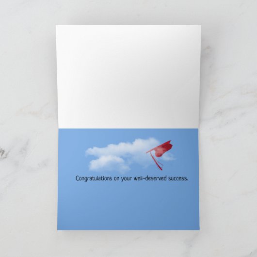 Red 2026 Graduation Caps in Sky カード (内部)