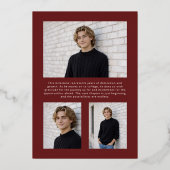 Red 2026 Modern 4 Photo Graduation Gold 箔招待状 (裏面)