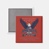 Red 250th Anniversary Custom Eagle Magnet  マグネット (正面/裏面)