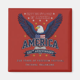 Red 250th Anniversary Custom Eagle Magnet  マグネット