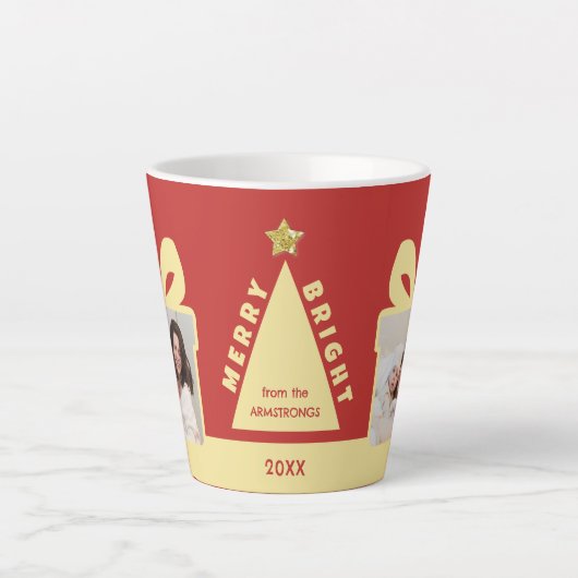 Red 2 Photo Minimalist Keepsake カフェラテマグ (正面)