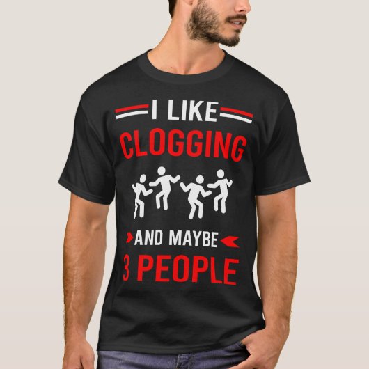 Red 3 People Clogging Clog Clogger Tシャツ (正面)