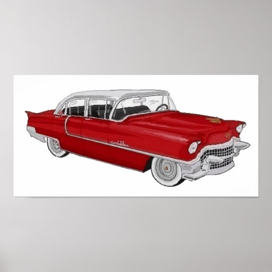 red 50´s Cadillac ポスター (正面)