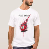 Red 8-Ball Pool Shark | Raw Sketch Art Style Tシャツ (正面)