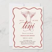 Red A Tini Bit Older Adult Birthday Party 招待状 (正面)