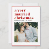 Red A Very 結婚した Christmasモダン Photo結婚's シーズンカード (正面)